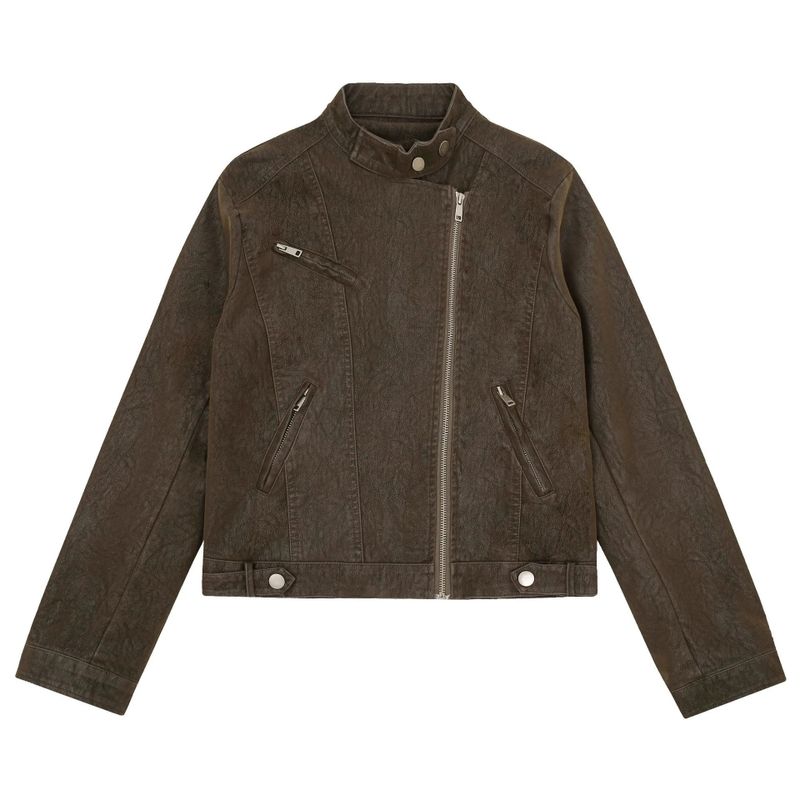 Romy Washed Leather Rider Jacket