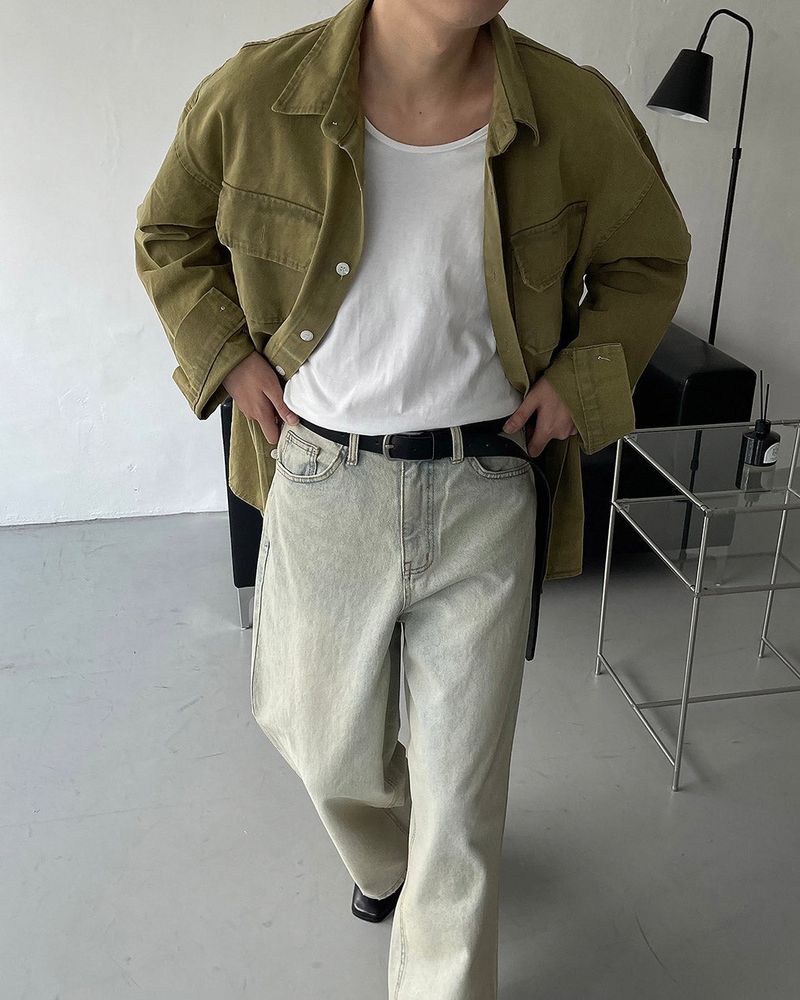 MONTH Salt Kiwi Denim Shirt Jacket