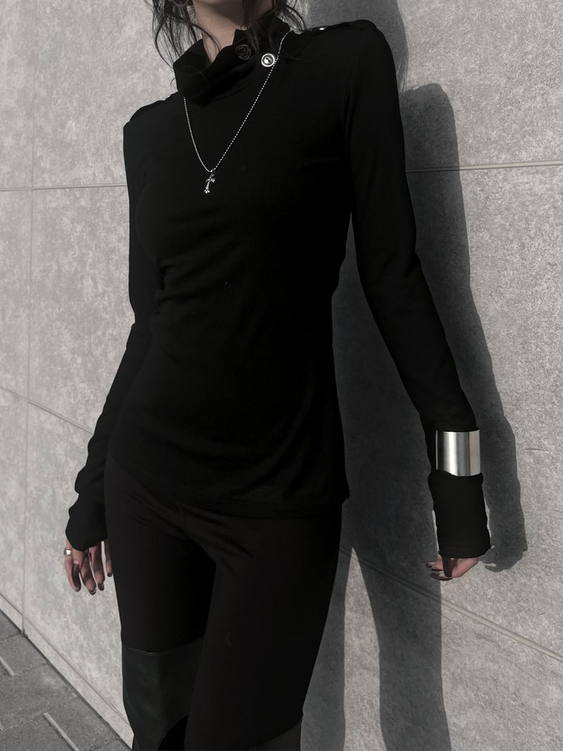 signal high neck button T (2color)