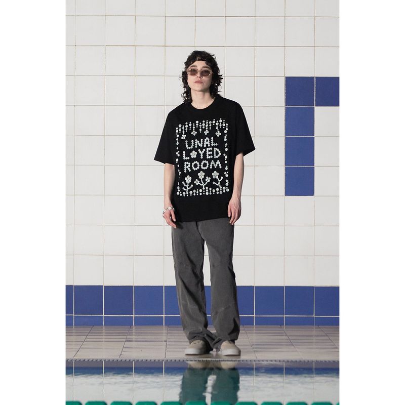 BUTTON LOGO T SHIRT / BLACK