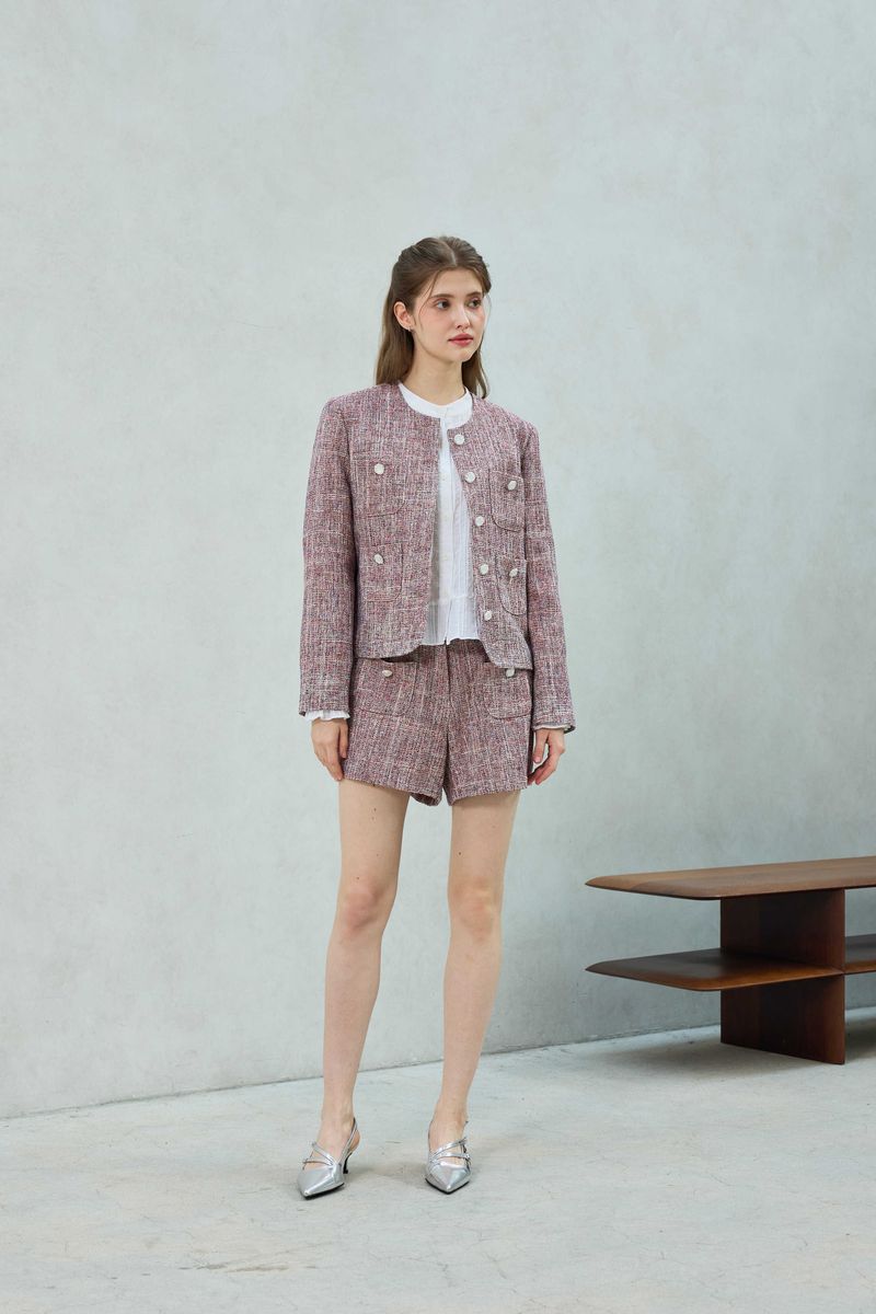 CHERISH TWEED SHORTS PANTS / RED