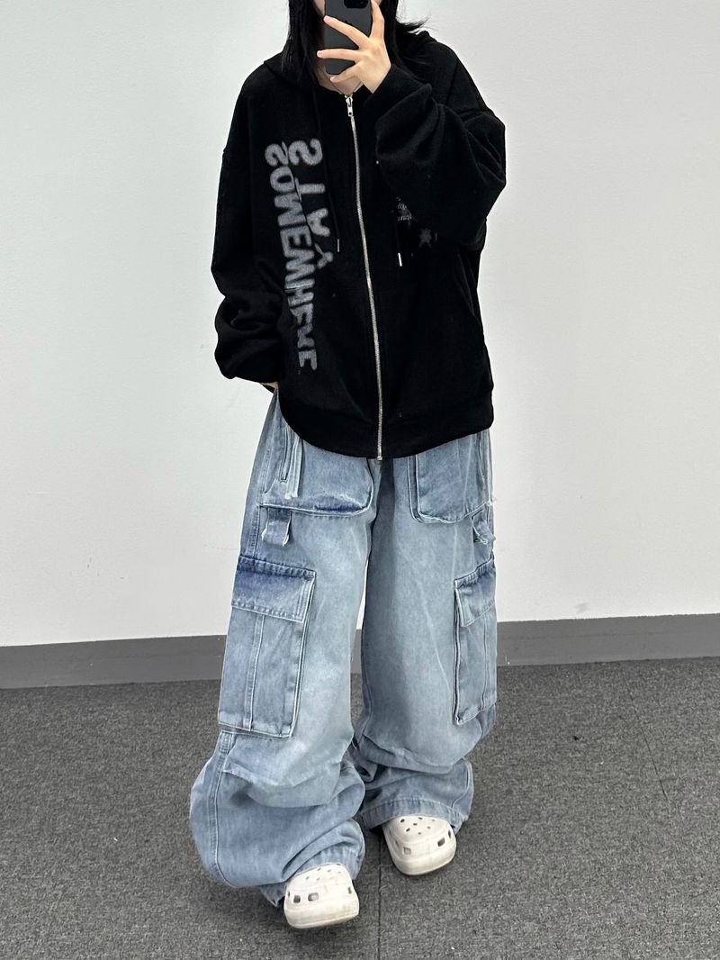 Dリングロングデニムパンツ