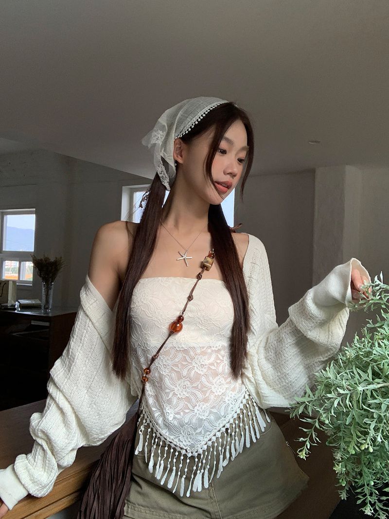 Air conditioner loose fit bolero cardigan