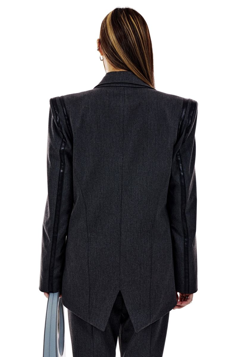 LEATHER LINE TAILORED JACKET