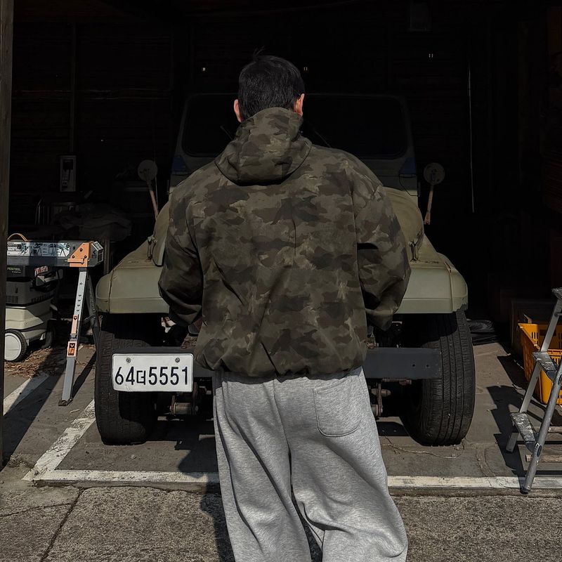 Camouflage Zipper Hooded Jacket