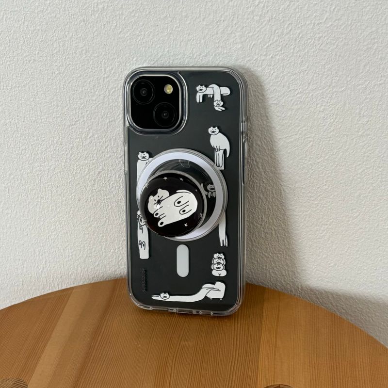 [MagSafe phone case] Outlined cat phone case