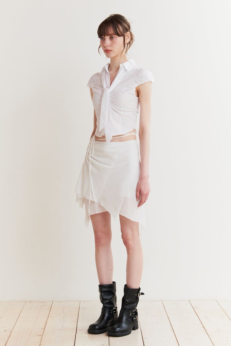FAIRY MIDI SKIRT white