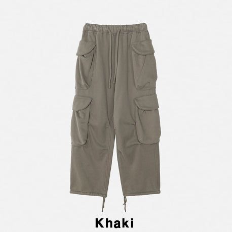 Top Washed Big Pocket Cargo Sweatpants