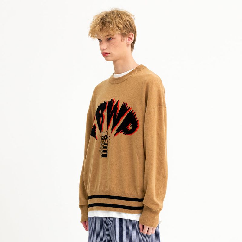 freakishbuilding(フリーキッシュビルディング)の「PUKING DOG KNIT SWEATER (BEIGE)(Tops)」