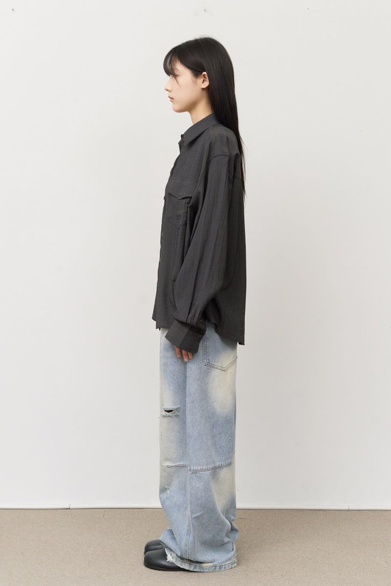 Brick Brushed Wide Denim