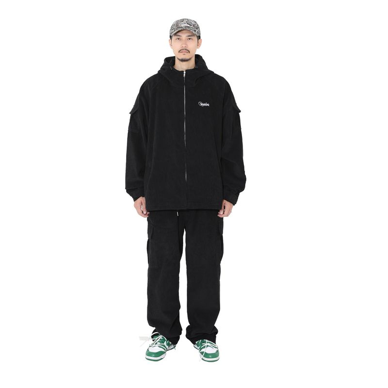 CORDUROY HOOD JACKET BLACK