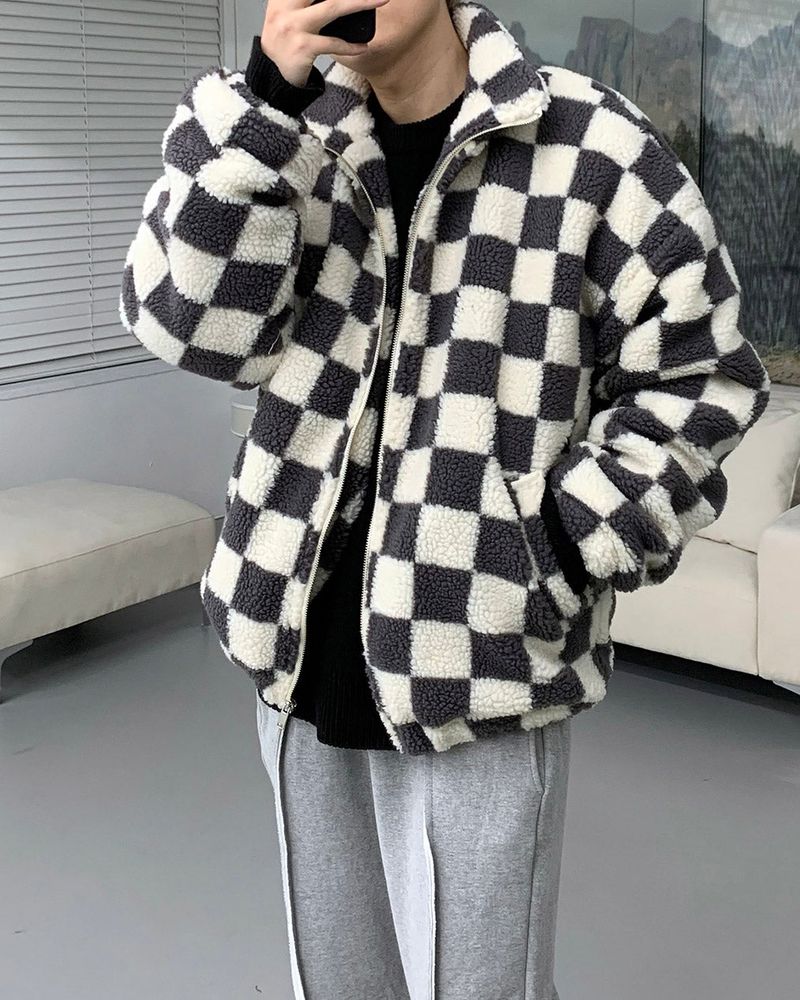 COZINESS（コジネス）の「UI Wool Check Turtleneck Zip-Up (2 colors)（Jackets/Outerwear）」