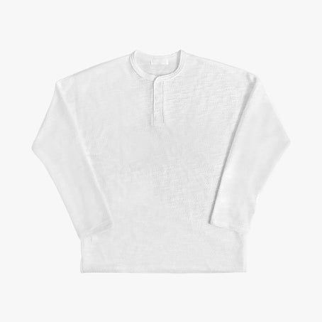 Bebro Tweed Henley Neck Long Sleeve Tee