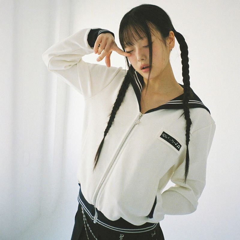 CLUT STUDIO（クラットスタジオ）の「Sailor Collar Zip-Up Jacket - Ivory（Tops）」