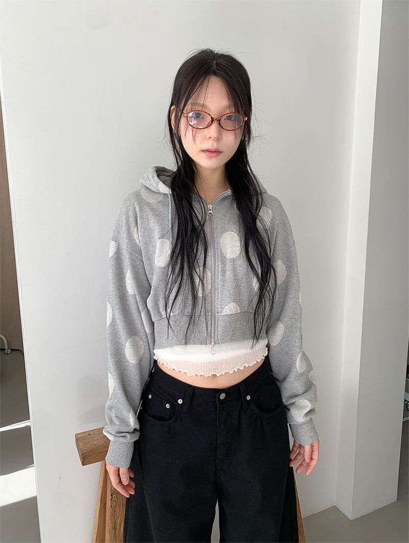 DOT HOOD ZIP-UP (2C)