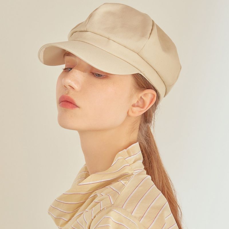 boni newsboy cap - cotton light beige