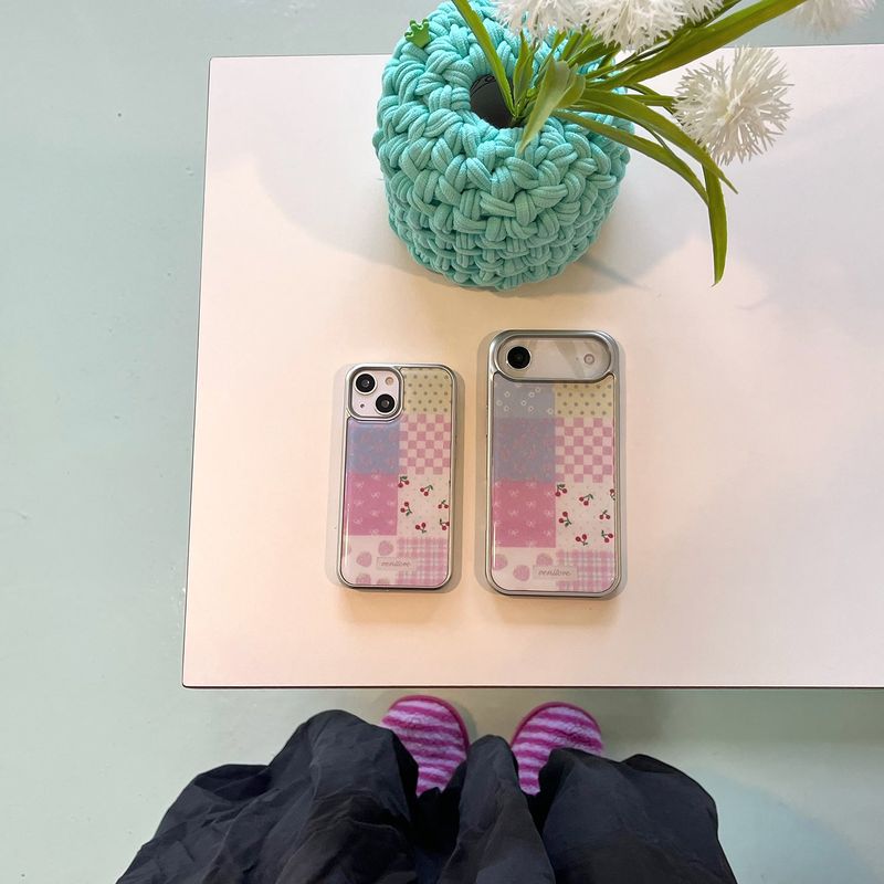 [MADE][Glass Silver Bumper Case]  Knit Patchwork Case ⋆ small patch