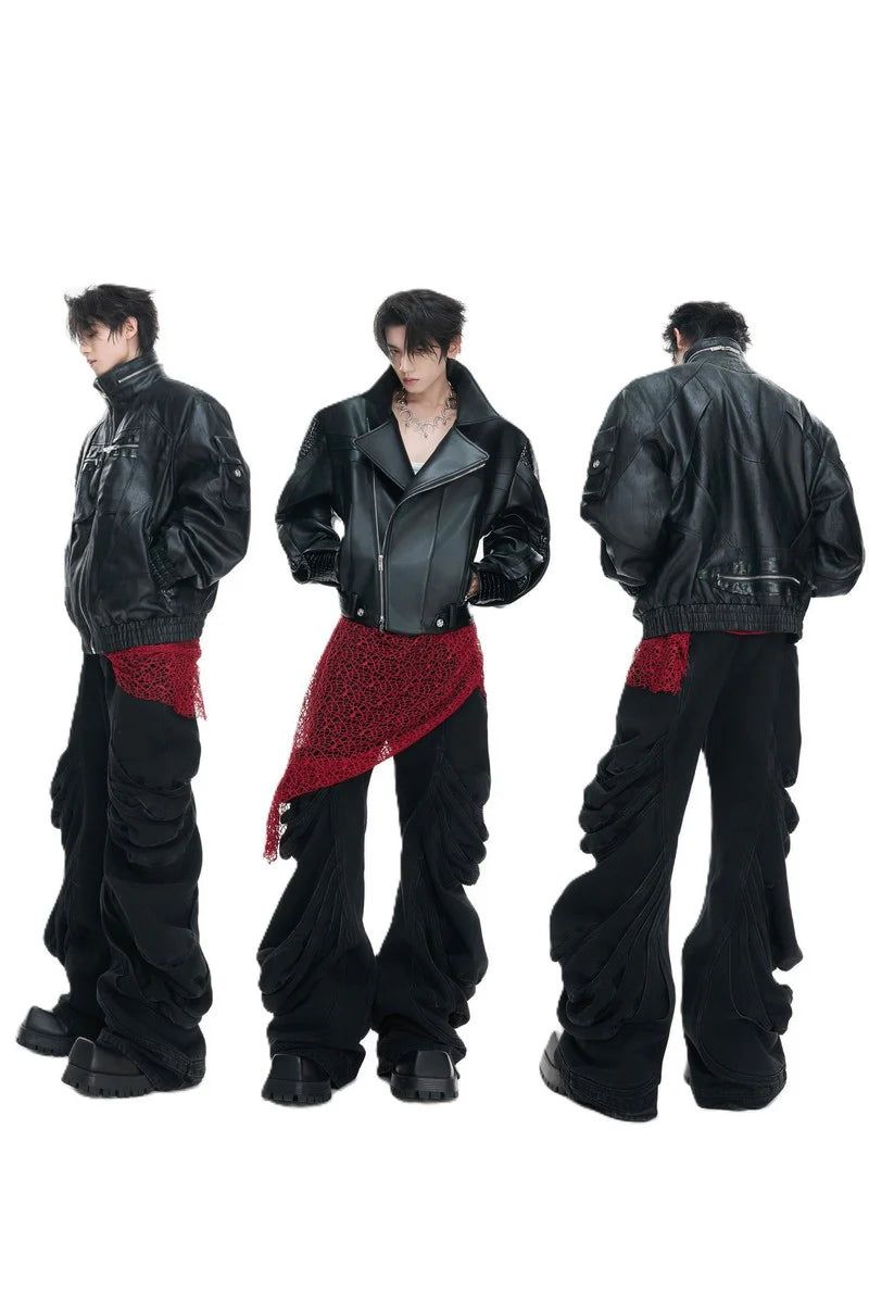 Deconstructed Washed Stacked Jeans