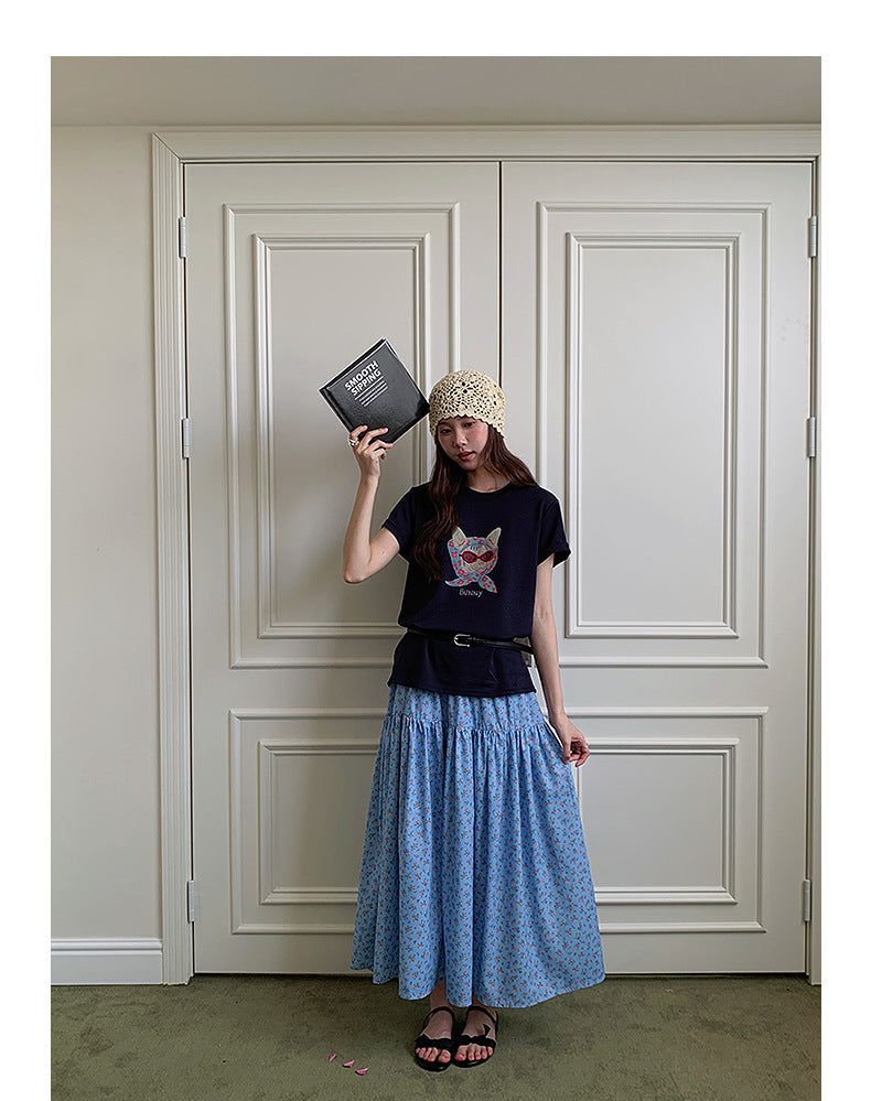 Beaded Glasses Graphic Crew Neck T-Shirt