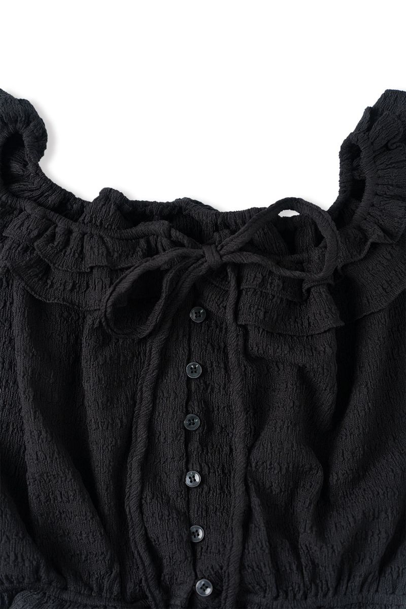 Pure frill blouse_black