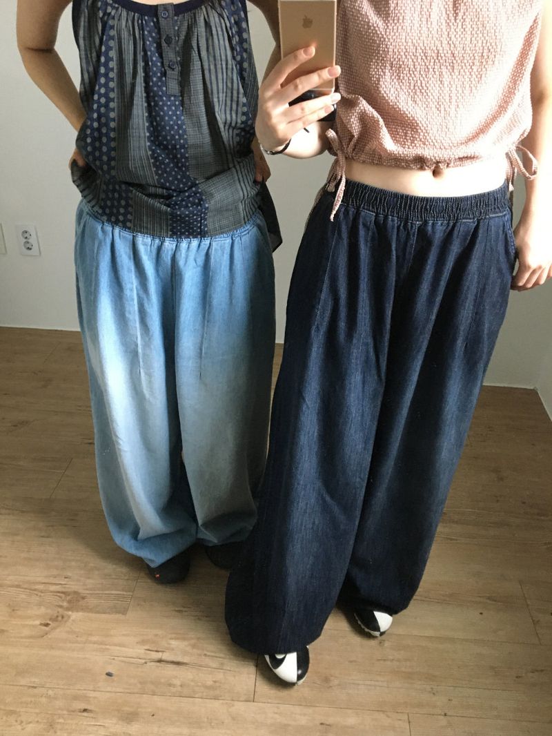 Hooded Balloon Denim Pants (2color)