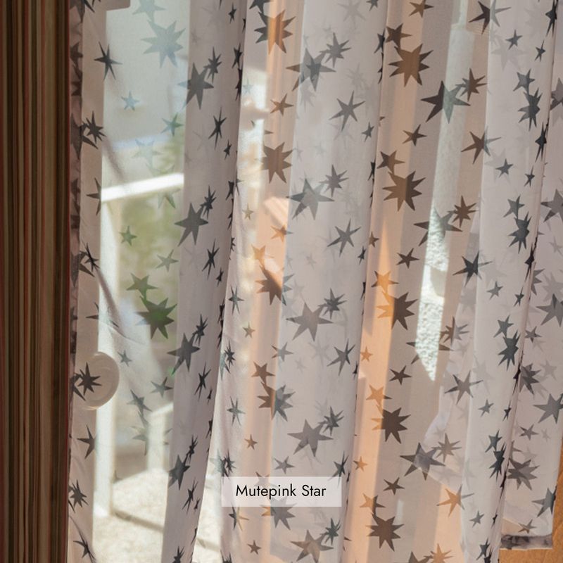 Retro Patterned Chiffon Door Curtain - M size