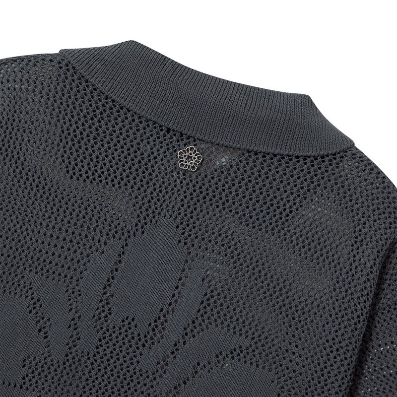 [ULKIN] MUGUNG Crochet Half Shirt_Charcoal