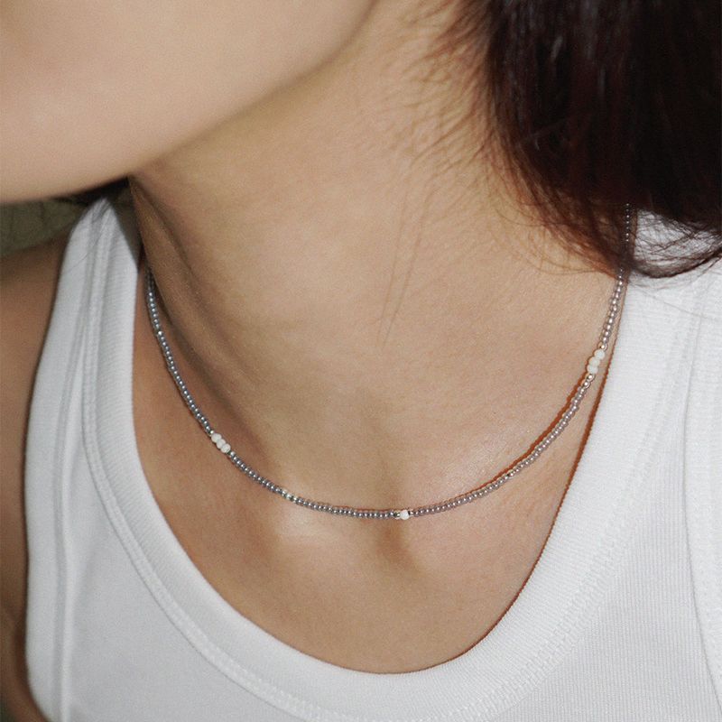 OURPIERRE(アワーピエール)の「LOVE SKINNY BEADS NECKLACE GREY(Accessories)」
