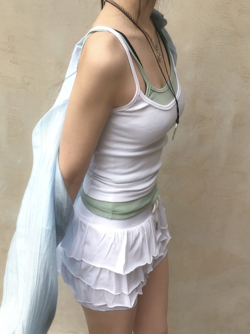 Jelly Layered Ribbed Sleeveless Top