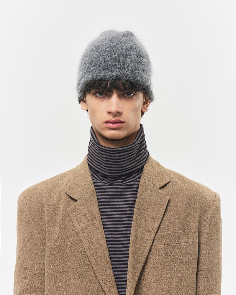 Bluesf angora knit beanie