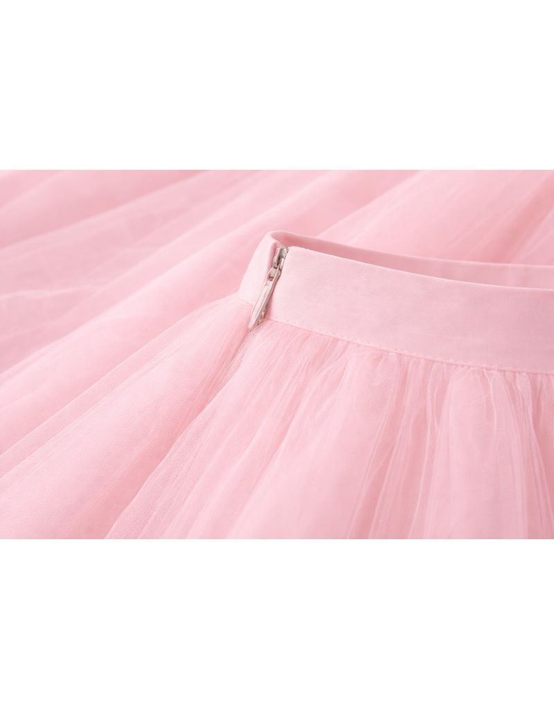 Sera Balletcore Tulle Volume Midi Skirt Pink