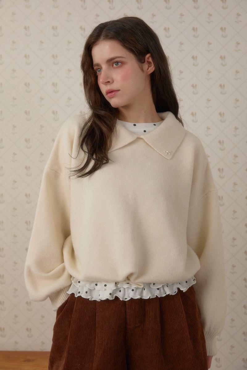 VANILLA STRING COLLAR KNIT
