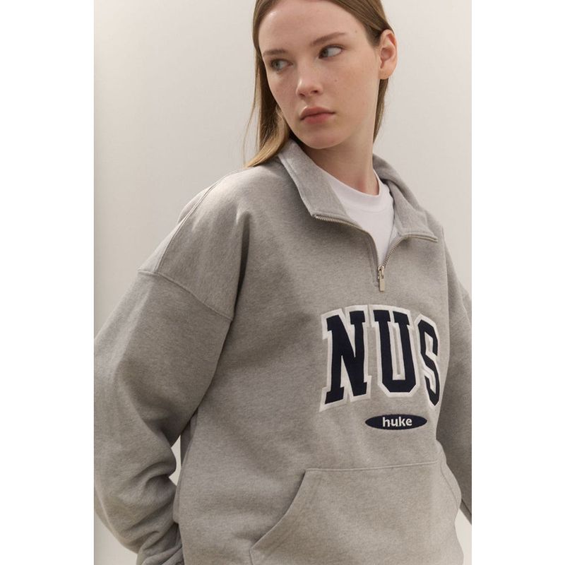 Huke x Nus. ハーフジップアップ(BLACK)
