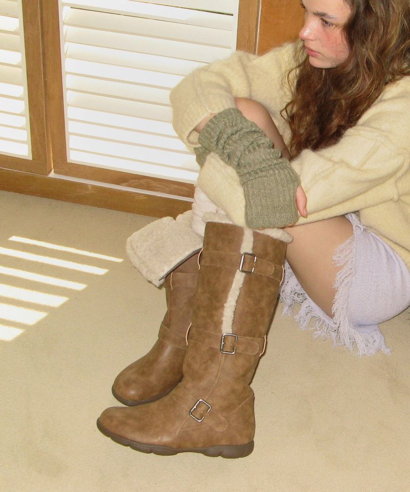 Ember 0034. Belted Fur Boots - 2colors