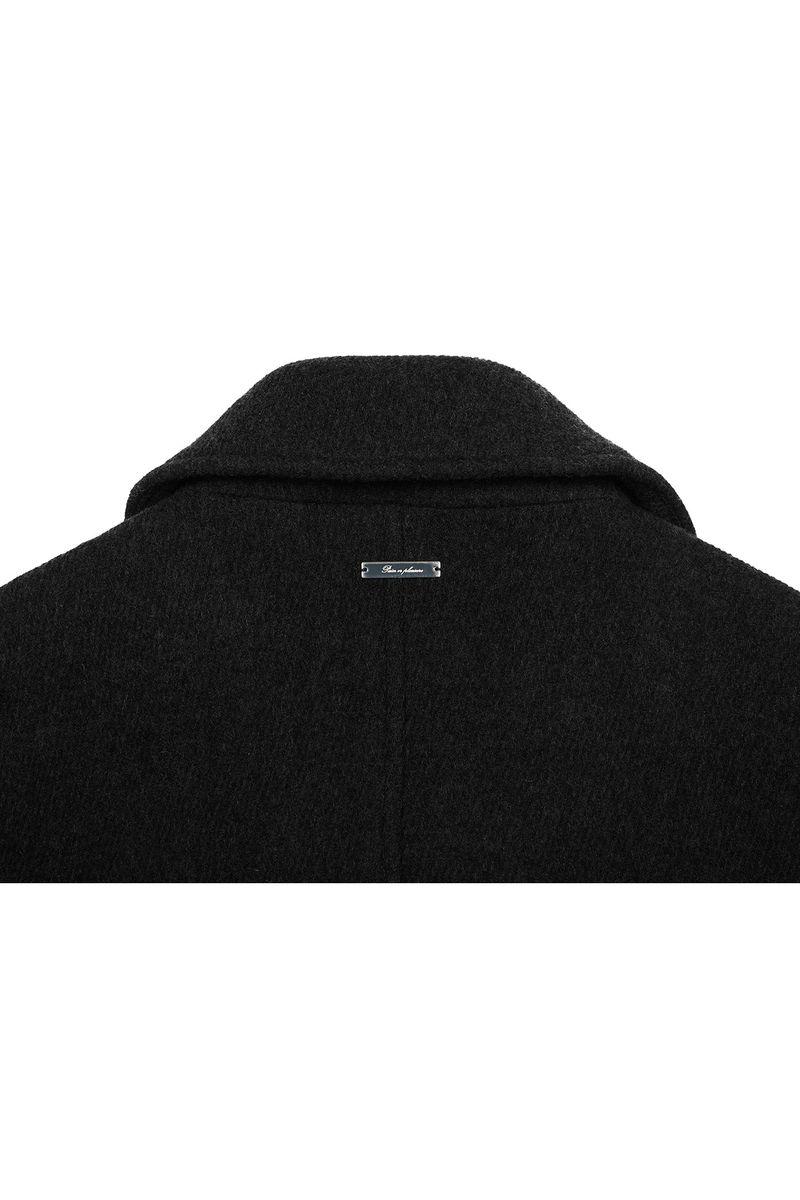 AMBER BELTED DOUBLE COAT black