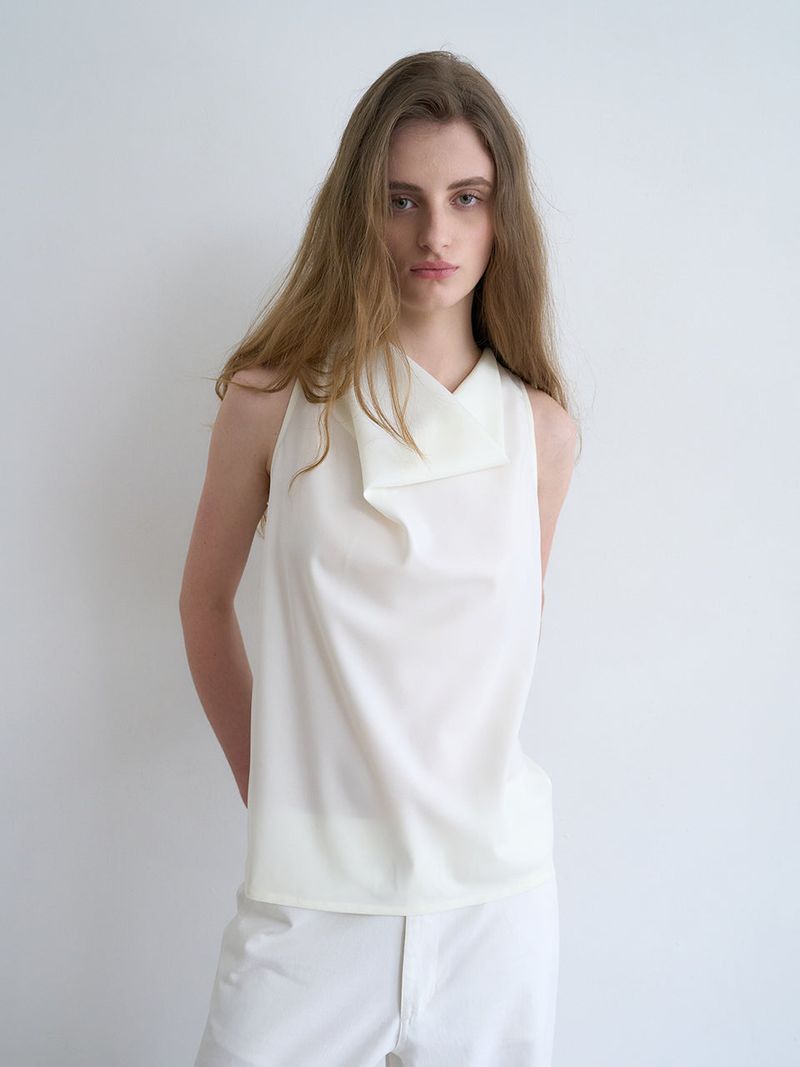 Celine cowl blouse (Cream)