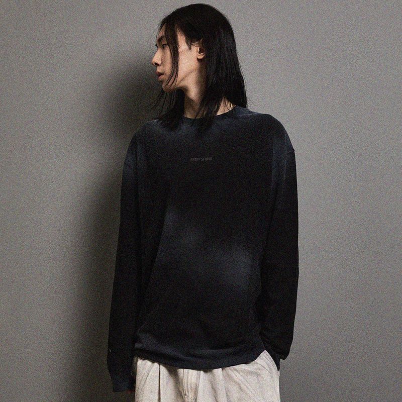 FFEFFSTUDIO（フェフスタジオ）の「Vintage washed named long tshirts (Black)（Tops）」