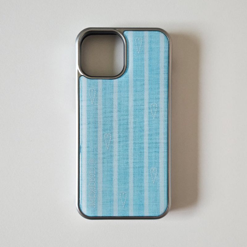 MEMORIESBOUNDARY（メモリーズバウンダリー）の「Blue Stripe Heart Phone Case (SV_Epoxy)（Smartphone Accessories）」