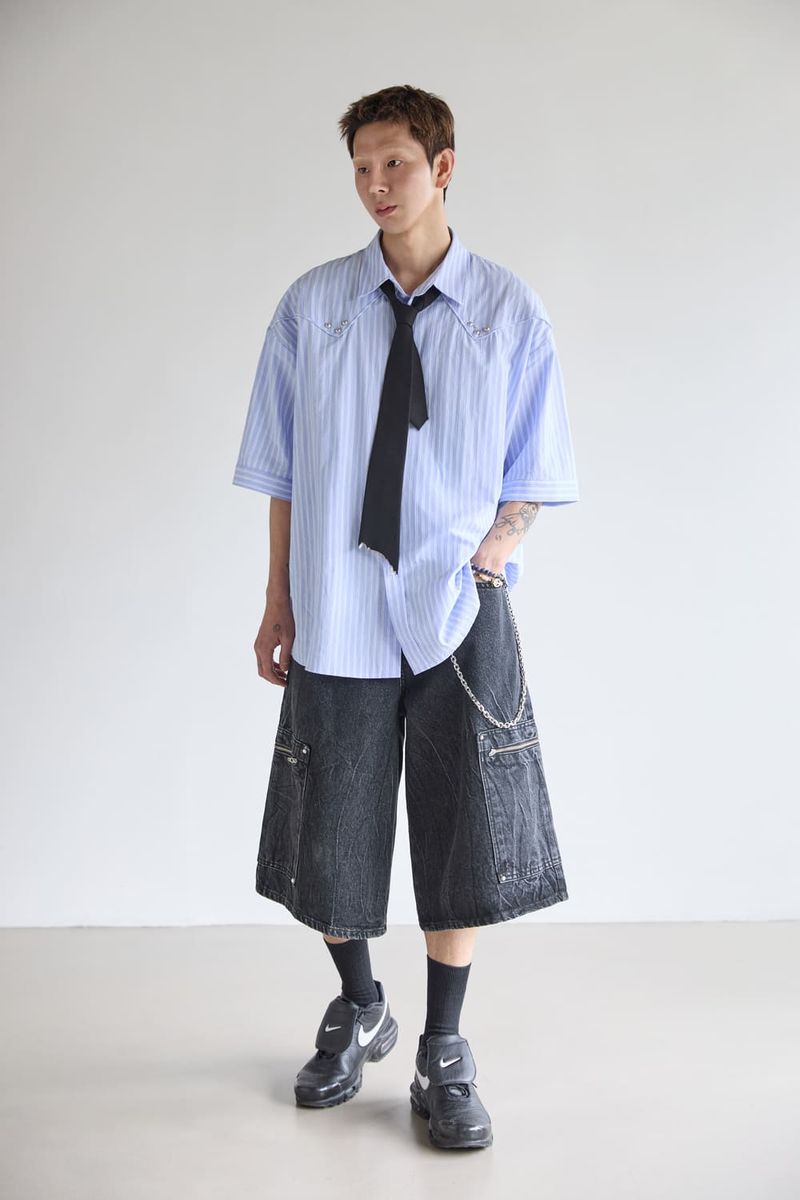 ZIPPER CARGO BERMUDA PANTS