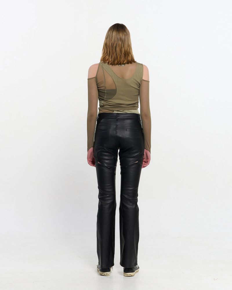 In&Out Knitted Top _  OLIVE GREEN
