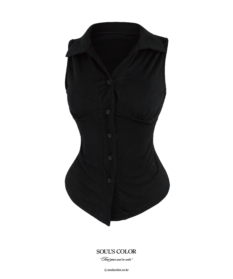 Lora Shirt Sleeveless Top (2color)