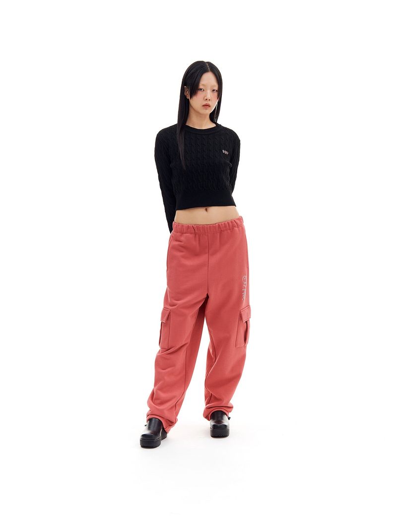 CABLE CROP KNIT (BLACK)