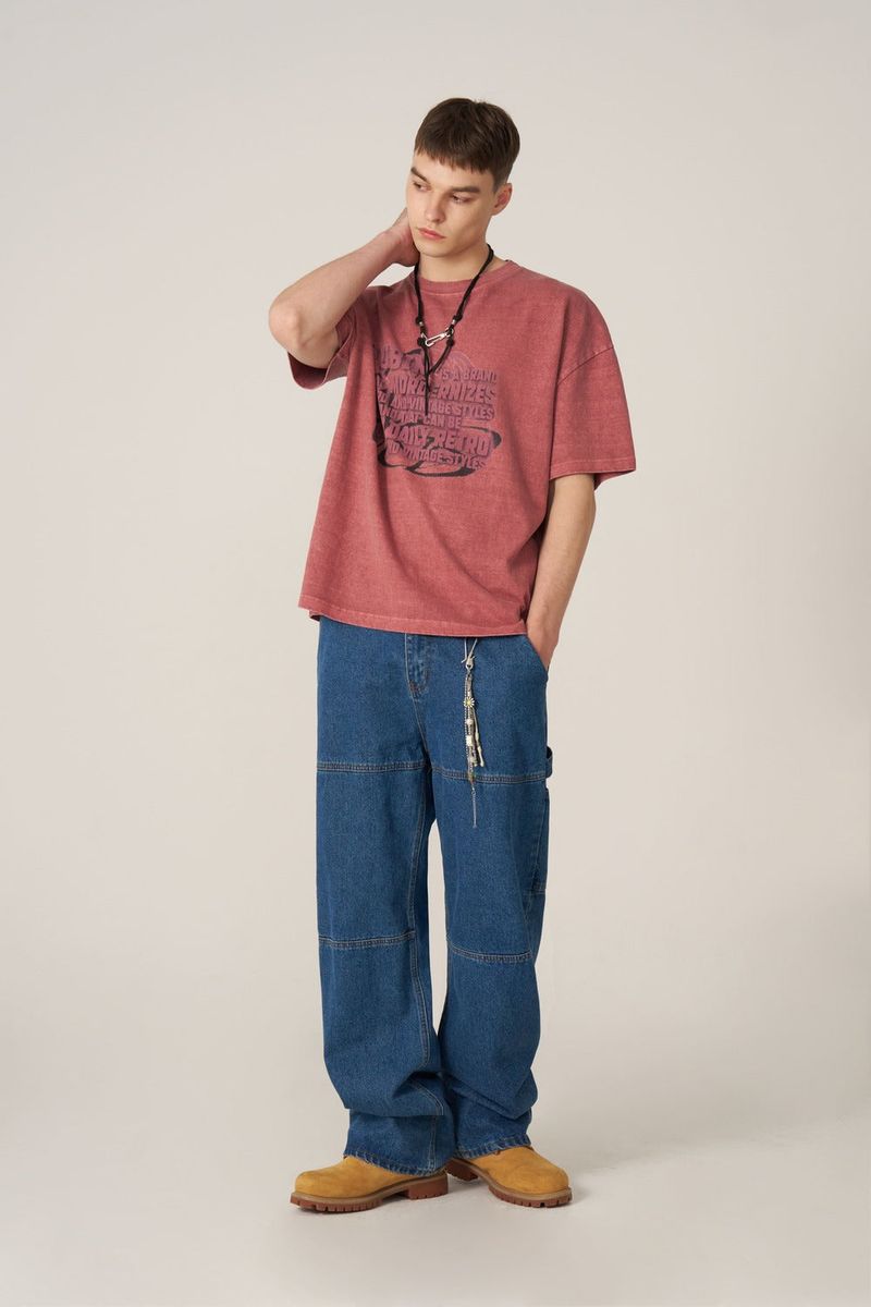 Pigment Oversized Lettering Short-Sleeved