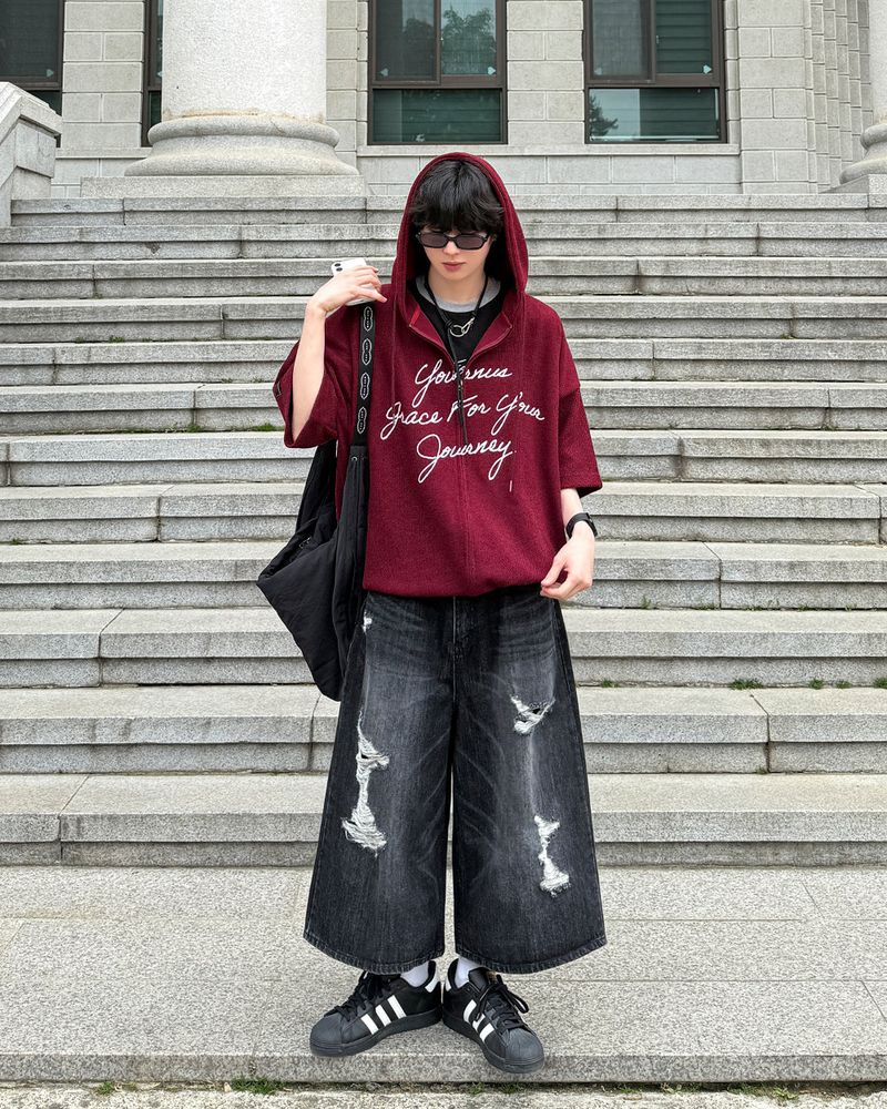 26SS★ Airy Half Hood Zip Up