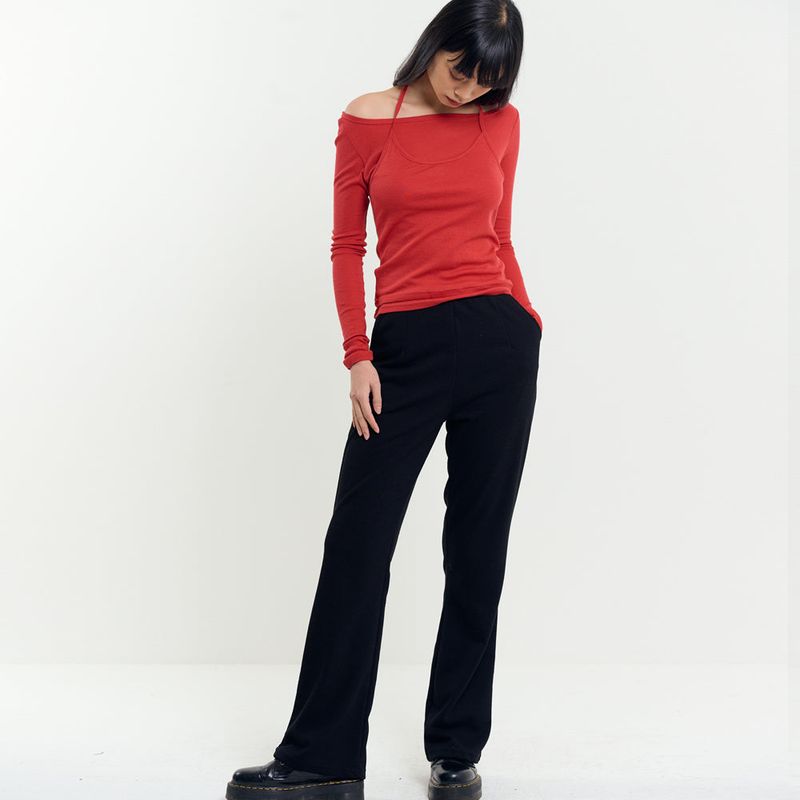 Wrap Skirt Pants Black