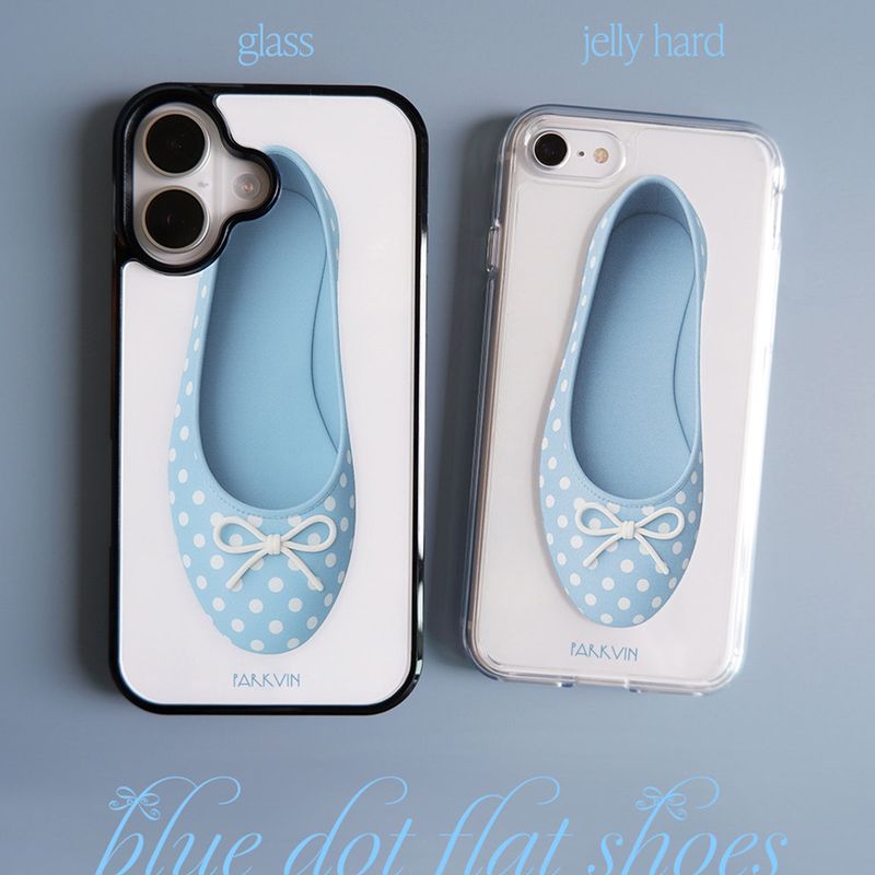 [Silver Glass] blue dot shoes case 