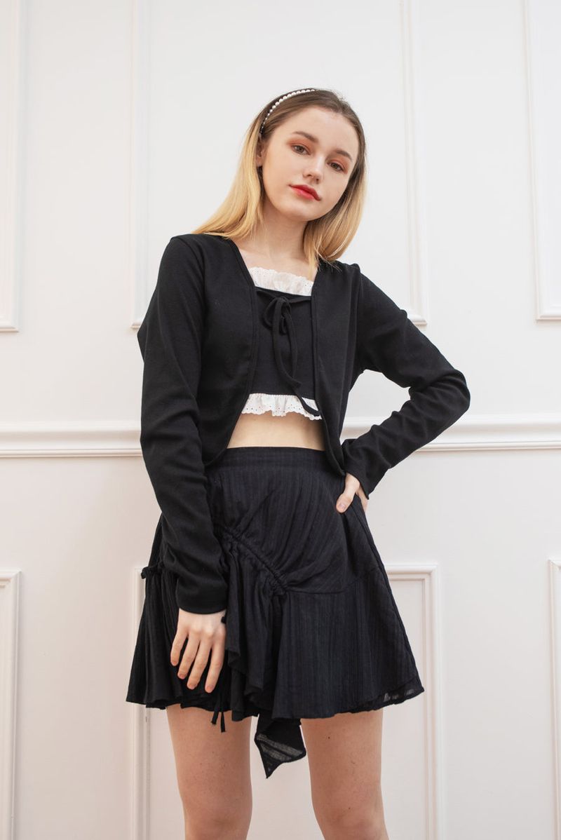lace cardigan t-shirt black