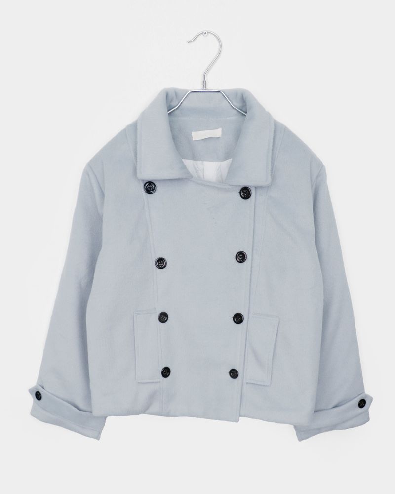 Ringsa Double-Button Collar Wool Short Coat
