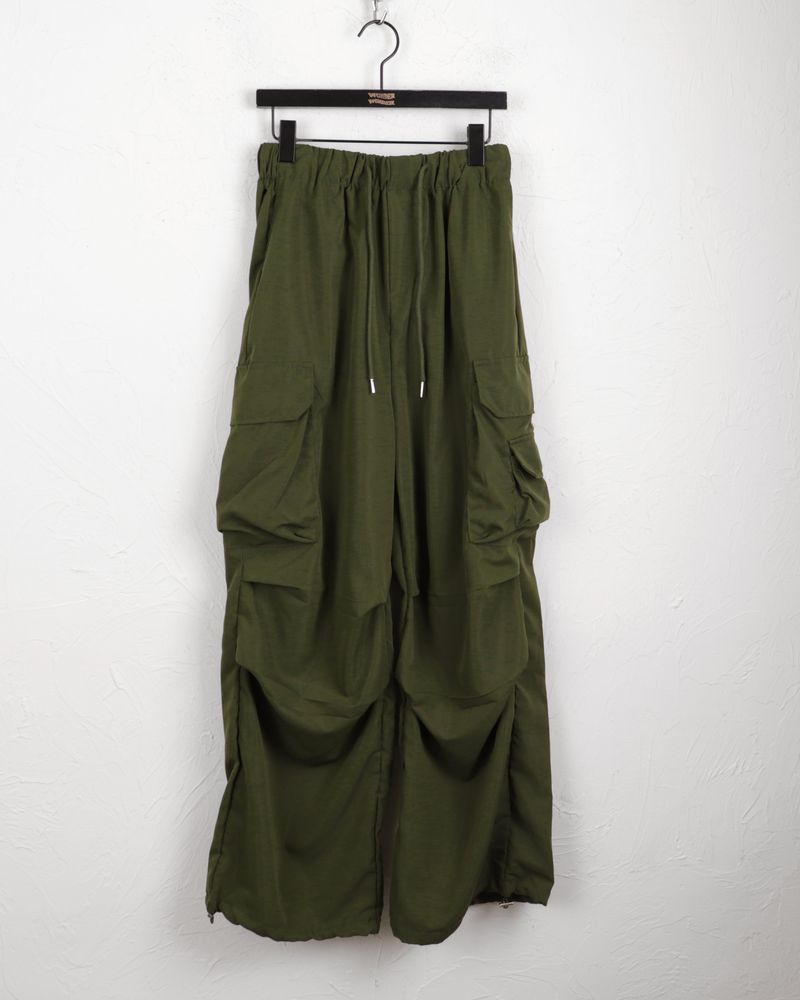 [BASIC/LONG] Adik Double Pocket Pintuck Cargo Two-Way Long Wide Jogger Pants