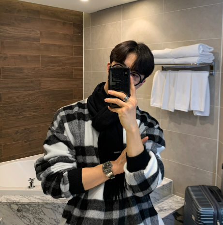  Ninewood Wool Check Sweatshirt